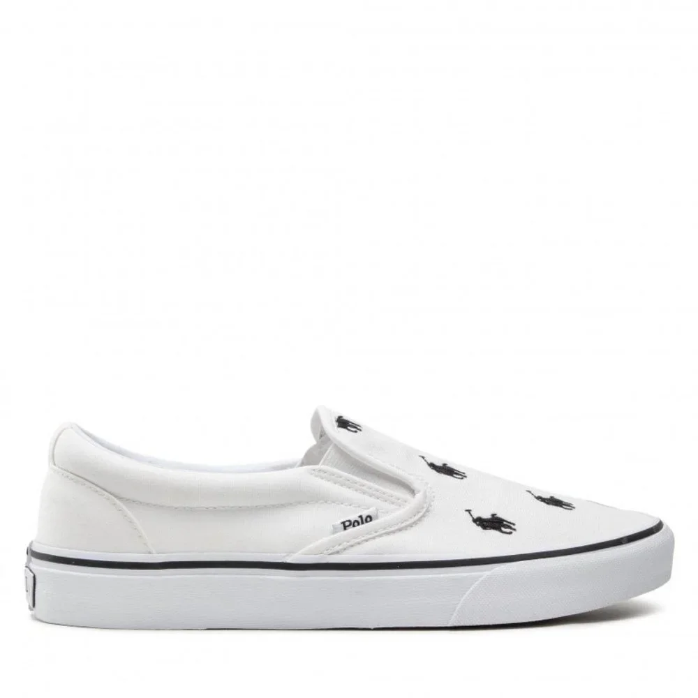 Polo Ralph Lauren Thompson White/Black Embroidered Recycled Canvas Pony Men NEW - Picture 3 of 8